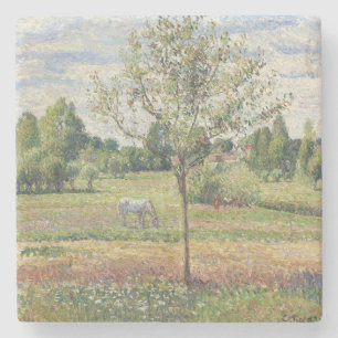 Dessous-de-verre En Pierre La Prairie au cheval gris, Eragny, Peinture à l'hu
