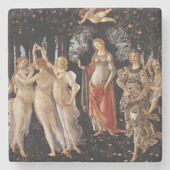 Dessous-de-verre En Pierre La Primavera (printemps) par Sandro Botticelli (Devant)