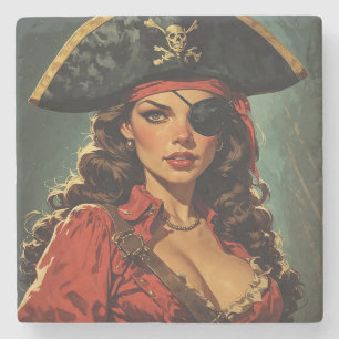 Dessous-de-verre En Pierre La tentatrice pirate écarlate