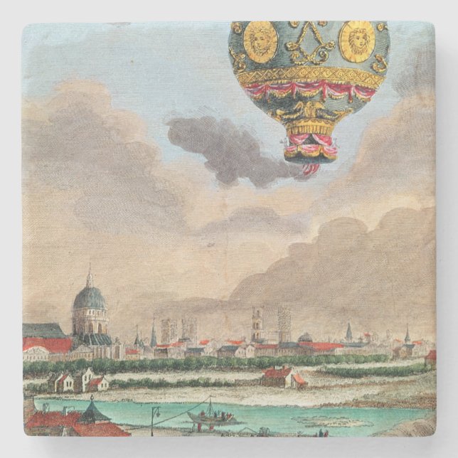 Dessous-de-verre En Pierre La terrasse de Monsieur Franklin chez Passy (Devant)