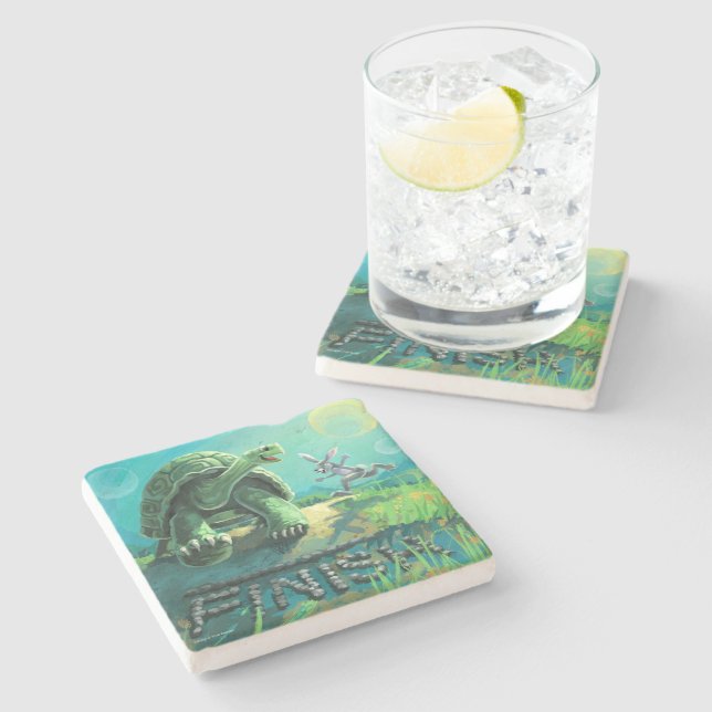 Dessous-de-verre En Pierre La tortue et l'art du lièvre (Côté)