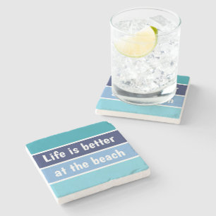Dessous-de-verre En Pierre La Vie Est Meilleure À La Plage
