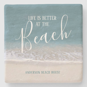 Dessous-de-verre En Pierre La vie est meilleure aux   photos de l'eau et de