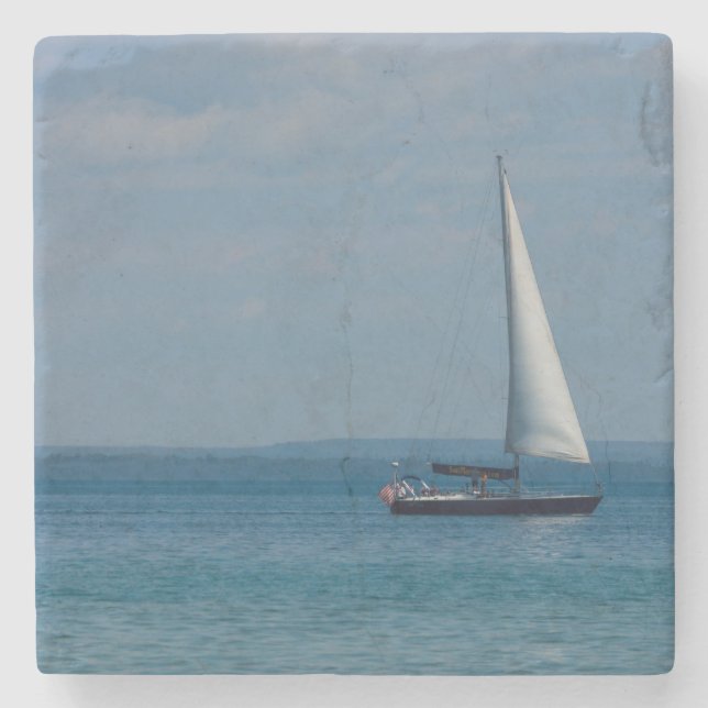 Dessous-de-verre En Pierre La voile Mackinac (Devant)