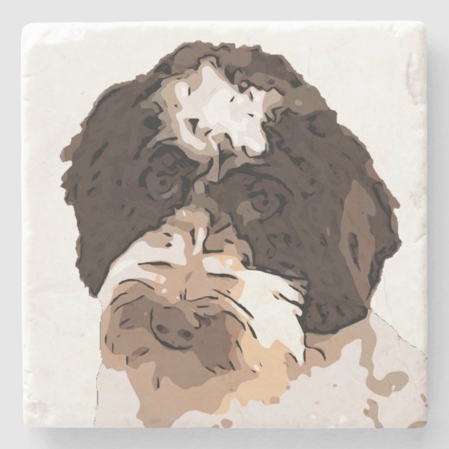 DESSOUS-DE-VERRE EN PIERRE LABRADOODLE (Devant)