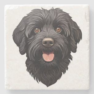 Dessous-de-verre En Pierre Labradoodle Chien noir