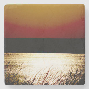 Dessous-de-verre En Pierre Lac Sunset