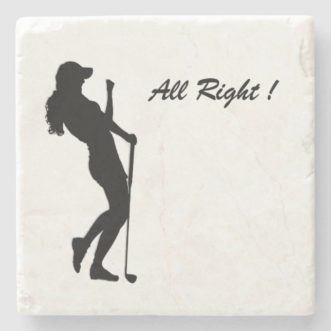 Dessous-de-verre En Pierre Lady Golf Sports Design (Devant)