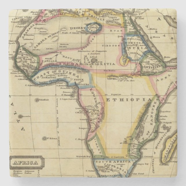 Dessous-de-verre En Pierre L'Afrique 7 (Devant)