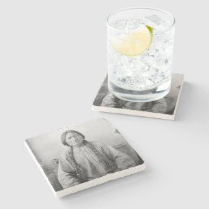 Dessous-de-verre En Pierre Lakota Leader assis Bull Amérindien