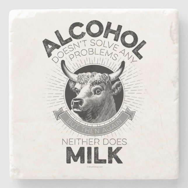Dessous-de-verre En Pierre L'alcool contre le lait (Devant)