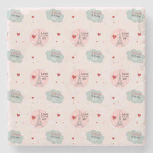 Dessous-de-verre En Pierre L'amour est dans l'air tour eiffel et le coeur mot