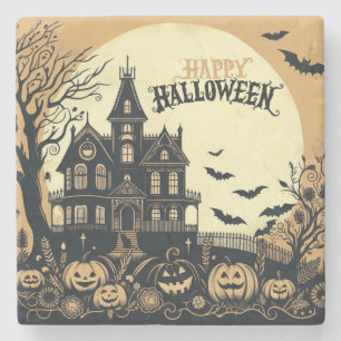 Dessous-de-verre En Pierre L'art d'Halloween vintage