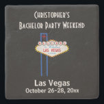 Dessous-de-verre En Pierre Las Vegas Bachelor Party Guys Week-end Voyage<br><div class="desc">Aller à Vegas pour votre baccalauréat ? Alors ce dessous de verre personnalisé conviendra parfaitement au voyage ou comme une faveur après le voyage pour vous et les gars ! Personnalisez avec le nom et la ou les dates de votre choix.</div>