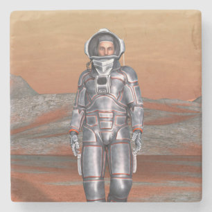 Dessous-de-verre En Pierre L'astronaute Mars - Space Explorer sur la planète 