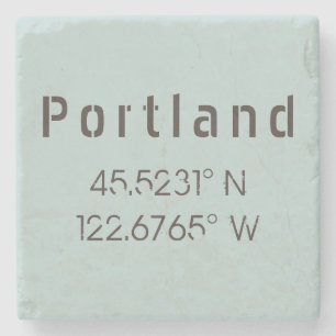 Dessous-de-verre En Pierre Latitude de Portland Longitude