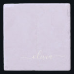 Dessous-de-verre En Pierre Lavande Purple Script Moderne Fille Monogramme Nom<br><div class="desc">Lavande Purple Simple Script Monogramme Nom Pierre Carrelage. Cela rend la remise de diplômes parfaite,  doux 16 ans,  mariage,  douche nuptiale,  anniversaire,  baby shower ou cadeau de fête de bachelorette pour quelqu'un qui aime le luxe glam et les styles chic.</div>