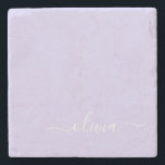 Dessous-de-verre En Pierre Lavande Purple Script Moderne Fille Monogramme Nom<br><div class="desc">Lavande Purple Simple Script Monogramme Nom Pierre Carrelage. Cela rend la remise de diplômes parfaite,  doux 16 ans,  mariage,  douche nuptiale,  anniversaire,  baby shower ou cadeau de fête de bachelorette pour quelqu'un qui aime le luxe glam et les styles chic.</div>