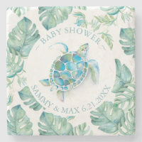 Le baby shower privilégie la tortue de mer tropica