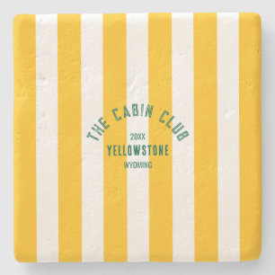Dessous-de-verre En Pierre Le Club Cabine Custom Crest Yellow Park Stripe