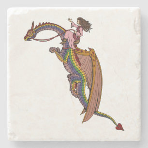 Dessous-de-verre En Pierre Le dragon arc-en-ciel