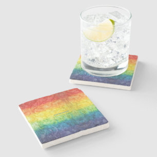 Dessous-de-verre En Pierre Le drapeau tie-dyé de SlipperyJoe arc-en-ciel pres