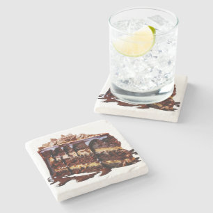 Dessous-de-verre En Pierre Le gâteau au chocolat multi-couche indulgent de Sl