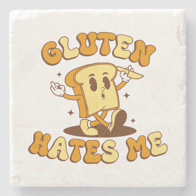 Dessous-de-verre En Pierre Le gluten me déteste (Devant)