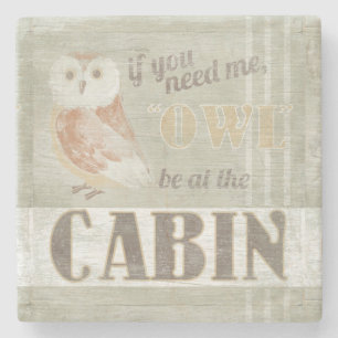 Dessous-de-verre En Pierre Le hibou de la citation soit au cabine