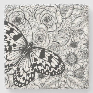 Dessous-de-verre En Pierre Le jardin de cerfs-volants en papier