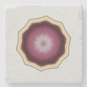 Dessous-de-verre En Pierre Le kaléidoscope de Mandala, le violet sur le gris
