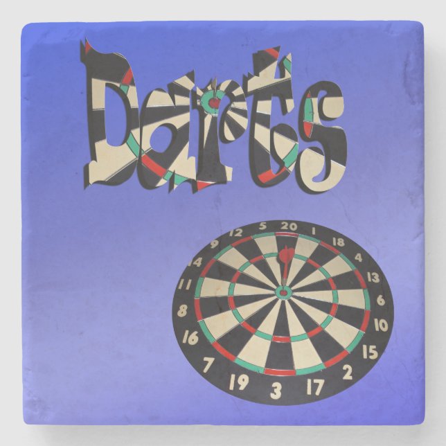 Dessous-de-verre En Pierre Le Logo De L'Image Dartboard, (Devant)