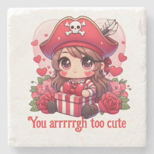 Dessous-de-verre En Pierre Le magnifique pirate de la Saint Valentin