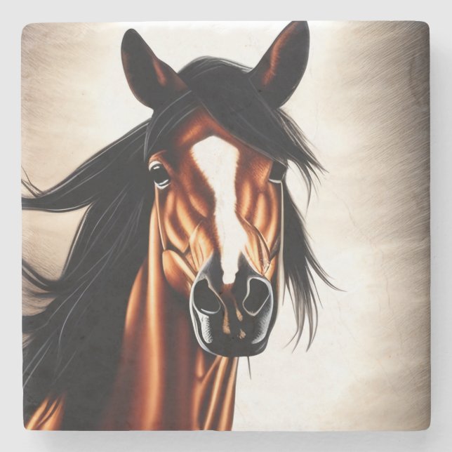 Dessous-de-verre En Pierre Le Majestic Mustang - L'Esprit De Liberté (Devant)