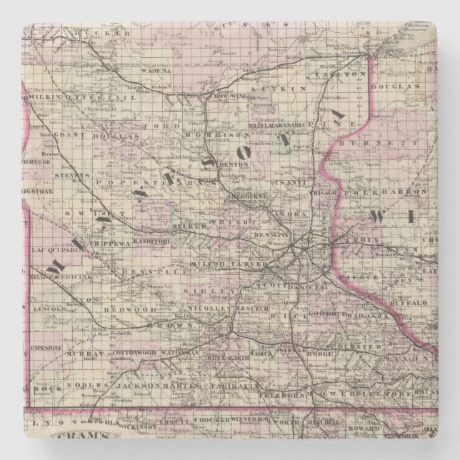 Dessous-de-verre En Pierre Le Minnesota 9 (Devant)