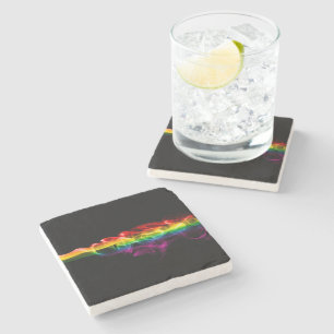Dessous-de-verre En Pierre Le panache d'énergie arc-en-ciel de SlipperyJoe a