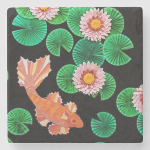 Dessous-de-verre En Pierre Le papier Koi Pond