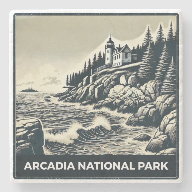 Dessous-de-verre En Pierre Le Parc national d'Arcadia (Devant)