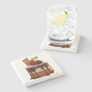 Dessous-de-verre En Pierre Le petit dessert cylindrique élégant de SlipperyJo