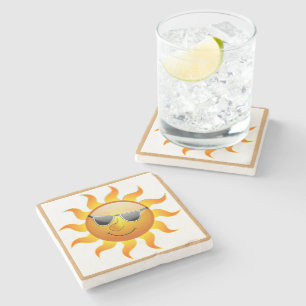 DESSOUS-DE-VERRE EN PIERRE LE SOLEIL DU COOL