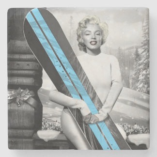 Dessous-de-verre En Pierre Le surf des neiges de Marilyn