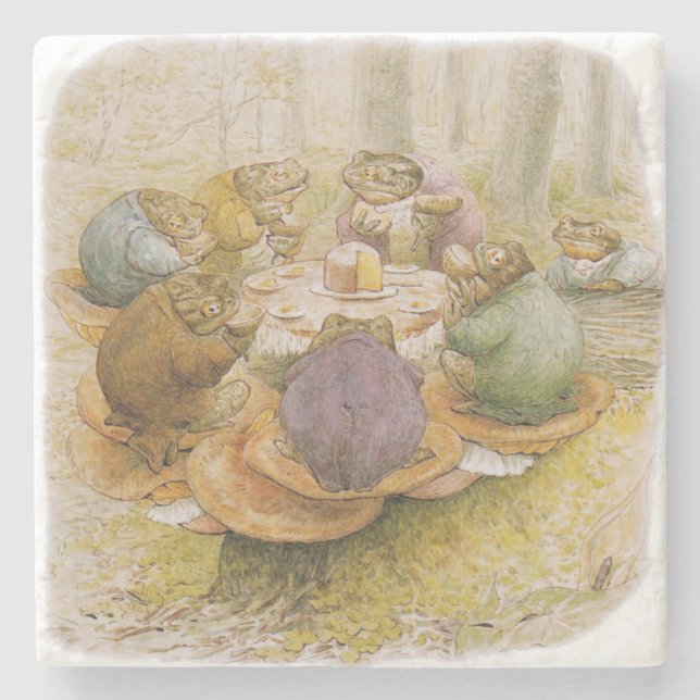 Dessous-de-verre En Pierre Le Tea Party des crapauds (par Beatrix Potter) (Devant)