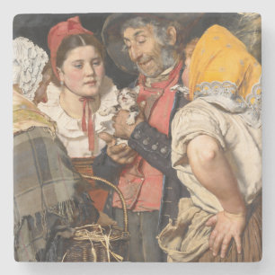 Dessous-de-verre En Pierre Le trésor du vieil homme (Le chat) (par Karl Gusso