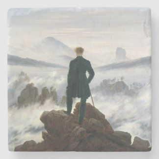 Dessous-de-verre En Pierre Le vagabond au-dessus de la mer du brouillard