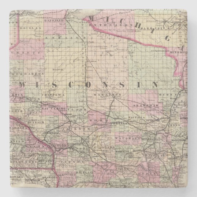 Dessous-de-verre En Pierre Le Wisconsin 9 (Devant)