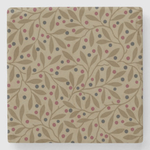 Dessous-de-verre En Pierre Leaf Berry Classique Colorful Art Motif