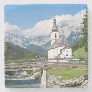 Dessous-de-verre En Pierre L'église paroissiale de Ramsau en Bavière, Allemag