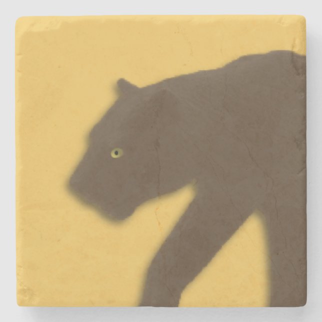 Dessous-de-verre En Pierre Léopard Brun Or (Devant)