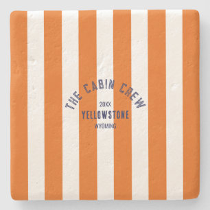 Dessous-de-verre En Pierre L'équipage Cabine Custom Crest Orange Park Stripe