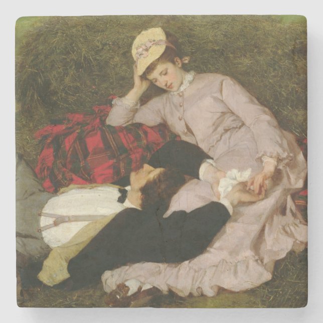 Dessous-de-verre En Pierre Les amants, 1870 (Devant)